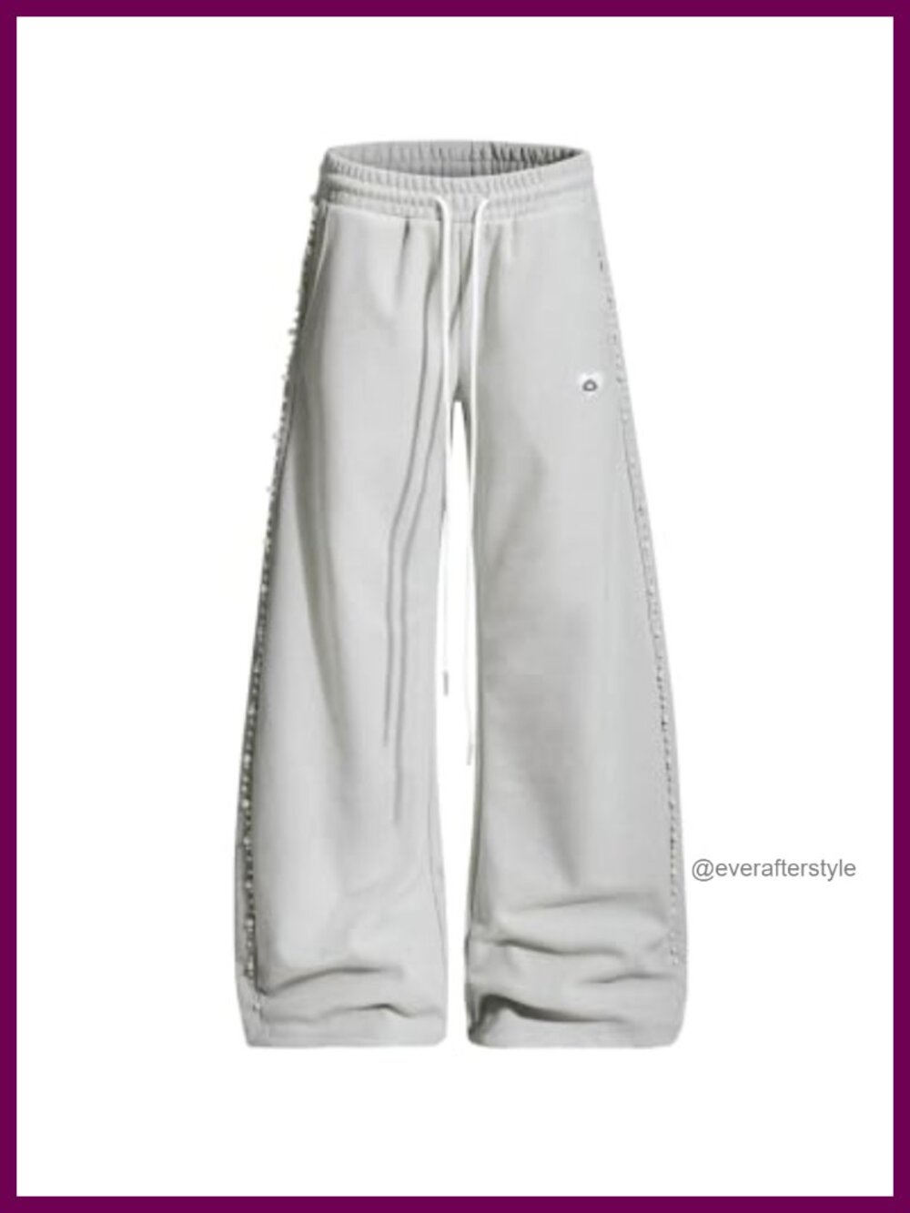 Barrel Sweatpants Pearl Wide Leg Elastic Waist Y2K Lounge Trousers